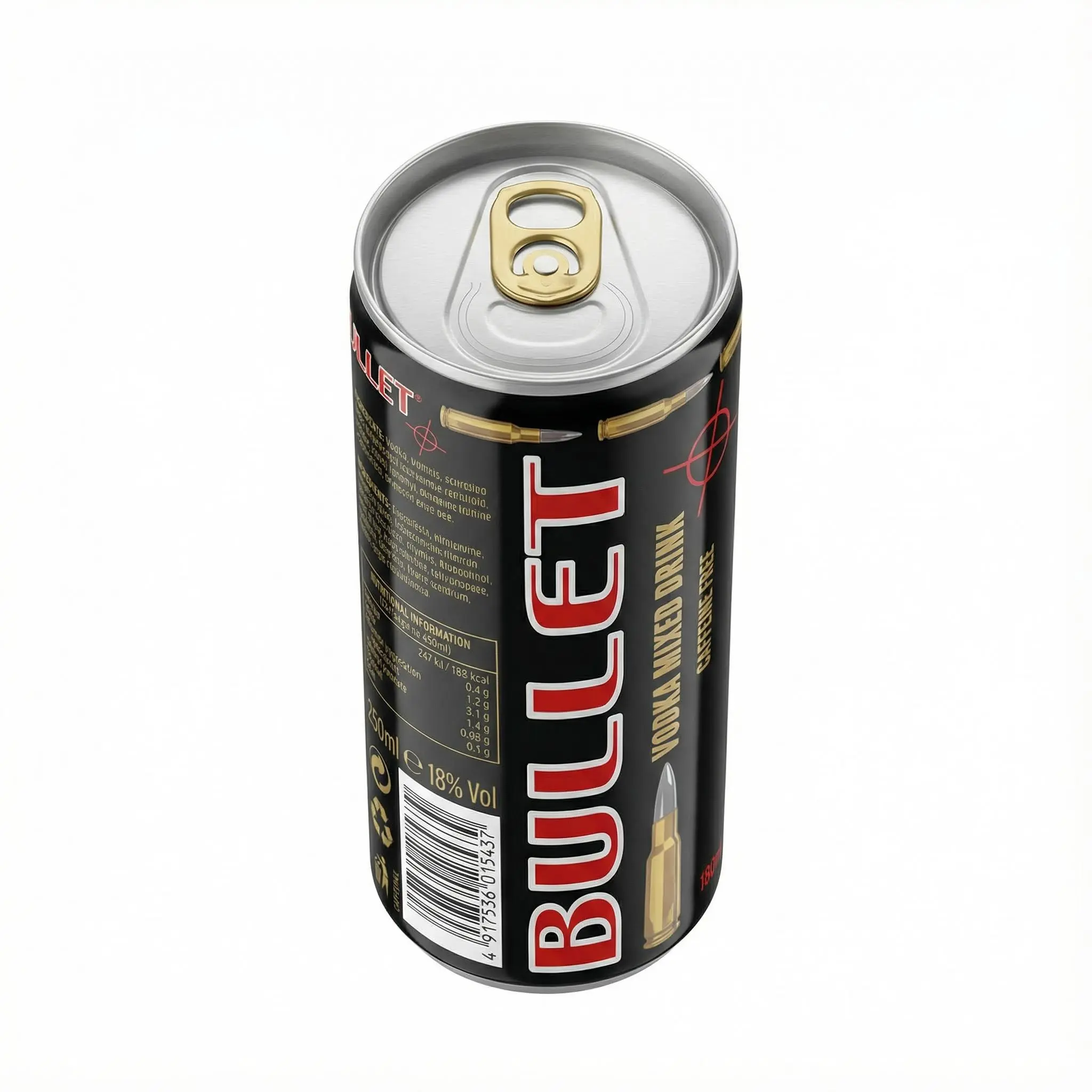 dessus canette boisson alcoolisee Bullet pratique